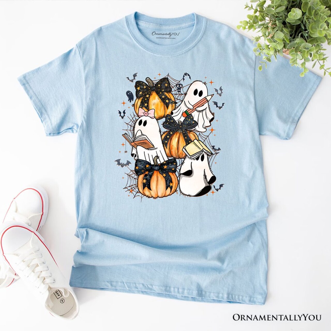 Cute Ghost Teacher Halloween T-Shirt, Retro Boo Spooky School Tee
